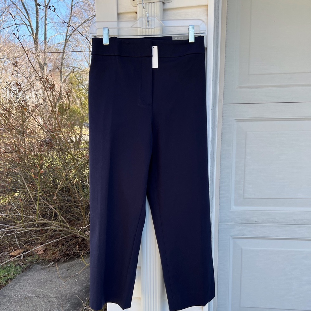 NWT Talbots Perfect Navy Cropped Machine Washable Pants